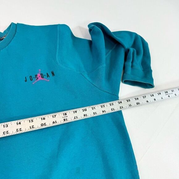 Jordan Sweater women’s XL Teal crewneck retro Long-Sleeve Pullover jumpman - Picture 4 of 10